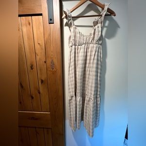 Neutral check dress